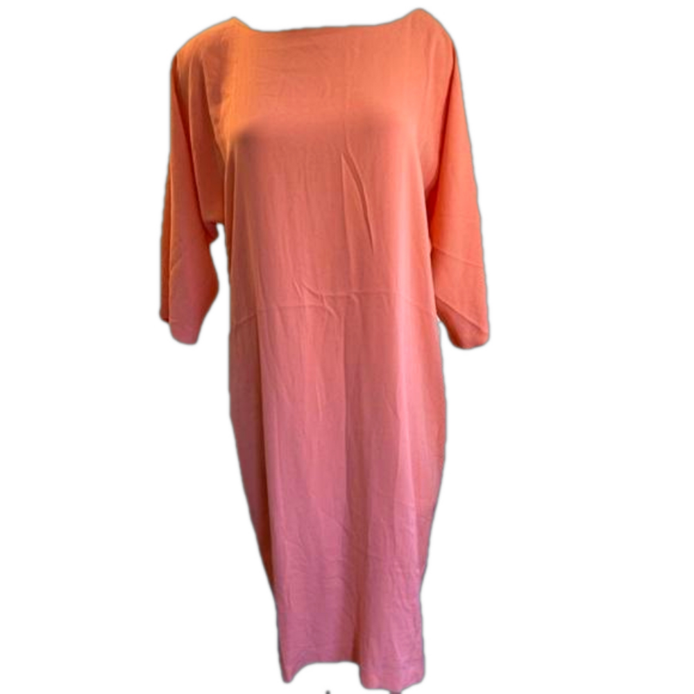 NWT  𝅺Diane Von Furstenberg coral “Maja TWO “silk dress sz 14